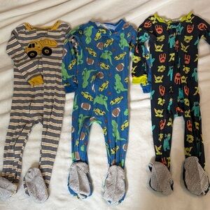 Kids Footed One-Piece Pajamas - 3 pk